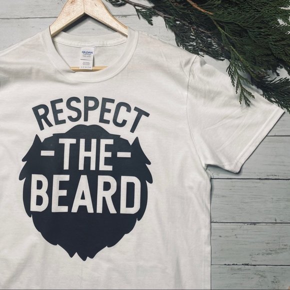 Respect the Beard Men’s Tee large NEW - Picture 2 of 7